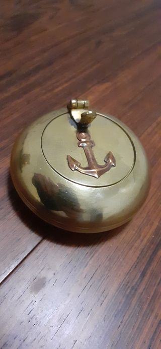 Bronce cenicero inglés antiguo náutico marinero.