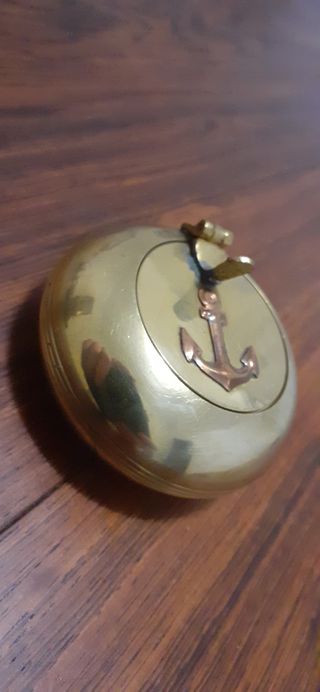 Bronce cenicero inglés antiguo náutico marinero.