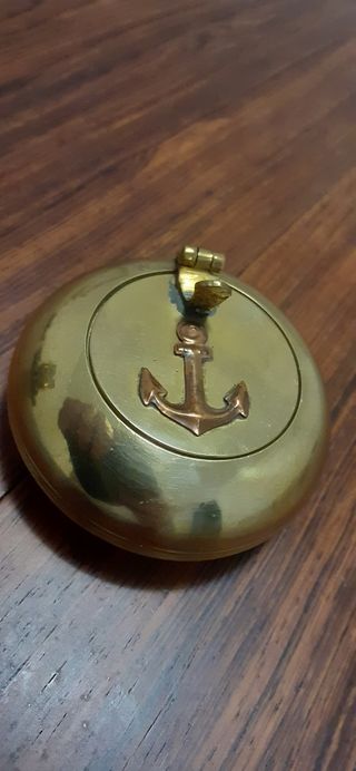 Bronce cenicero inglés antiguo náutico marinero.