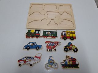 Puzzle madera vehículos