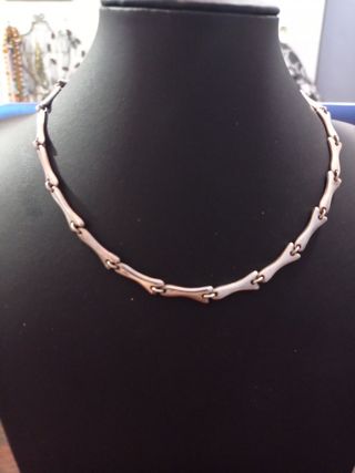 Cadena de plata huesos maciza 