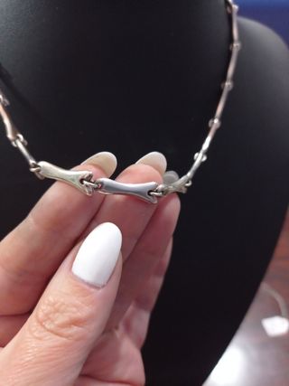 Cadena de plata huesos maciza 