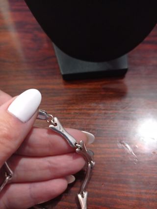Cadena de plata huesos maciza 