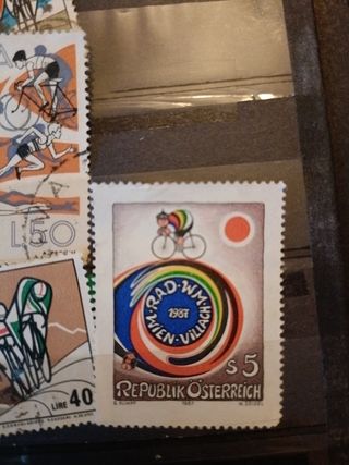 LOTE SELLOS ANTIGUOS BICICLETAS