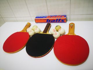 Juego 3 raquetas - palas ping pong 8 pelotas/bolas