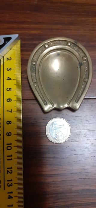 Bronce cenicero antiguo. Antiguedad hípica vintage