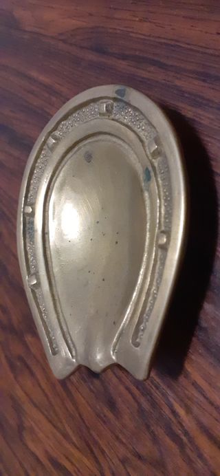 Bronce cenicero antiguo. Antiguedad hípica vintage