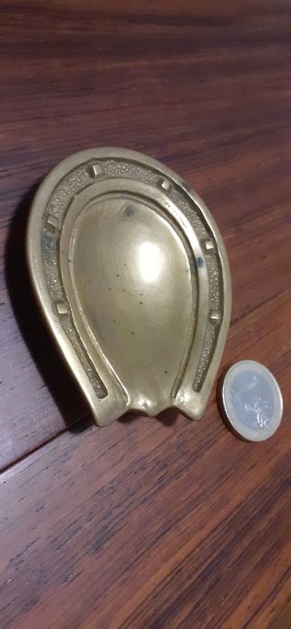 Bronce cenicero antiguo. Antiguedad hípica vintage