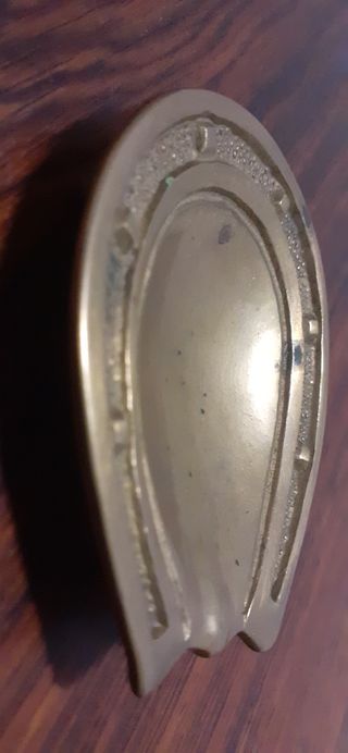 Bronce cenicero antiguo. Antiguedad hípica vintage