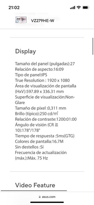 Monitor ASUS Full HD IPSt