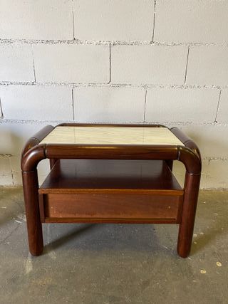 ✅pareja mesita de noche vintage 70 restaurada