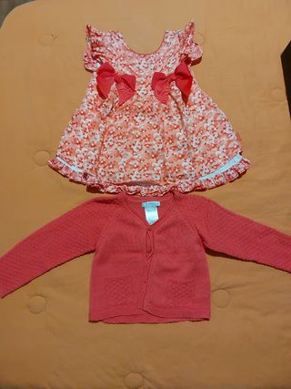 Vestido y chaqueta a juego de niña 9 meses 70cm