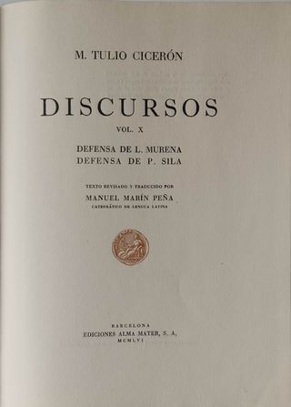 Cicerón. Discursos. Volumen X