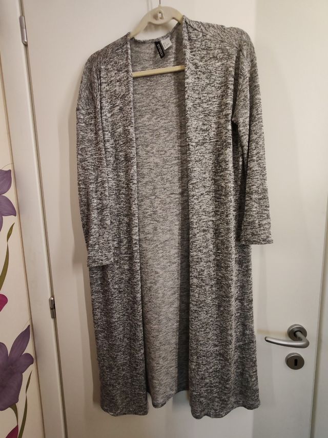 Cardigan lungo leggero grigio Tg S
