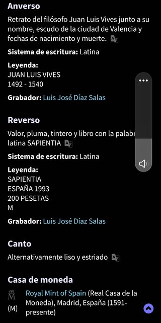 Moneda 200 pesetas Juan Luis Vives