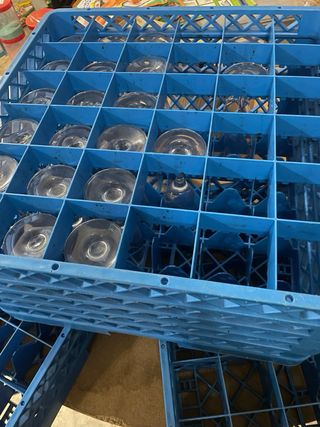 Cestas 36 huecos 6x6 rack catering copas vasos