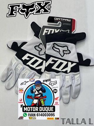 Guantes Fox blancos L enduro cross mtb quads