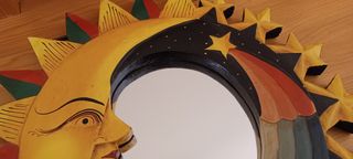 Specchio legno etnico artigianale