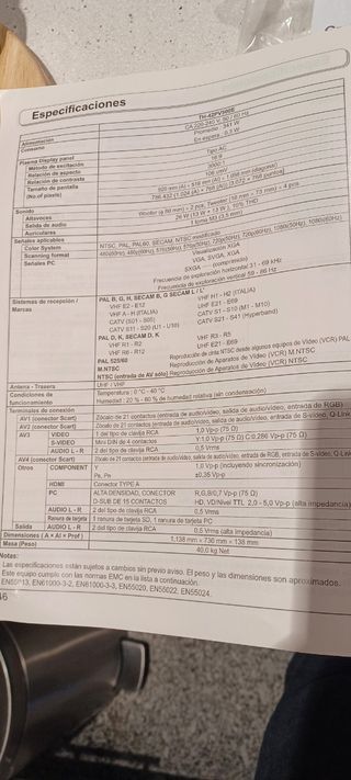 TV TH-42PV500E Panasonic