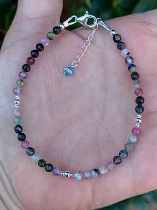 Pulsera, plata ley y turmalina 