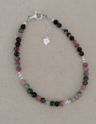 Pulsera, plata ley y turmalina 