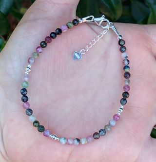 Pulsera, plata ley y turmalina 