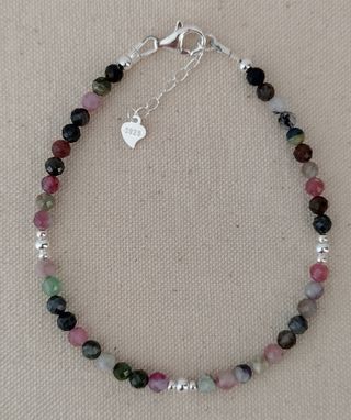 Pulsera, plata ley y turmalina 