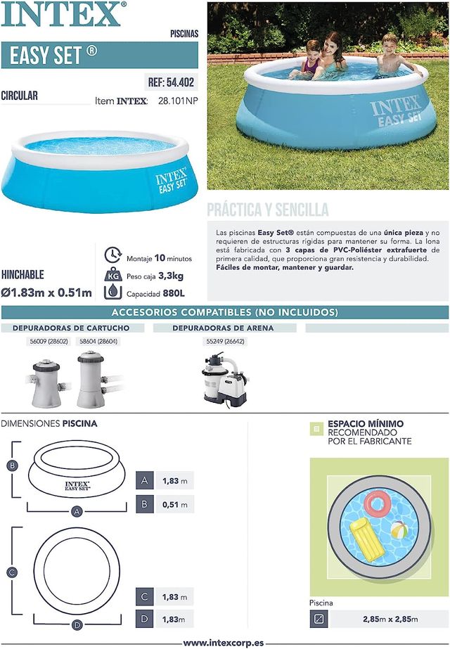 Piscina 1,8 m x 20 pollici Easy Set