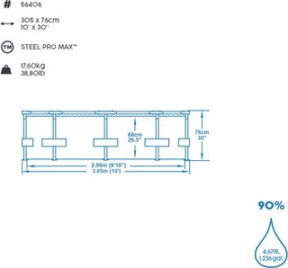 Piscina Fuori Terra Steel Pro MAX Rotonda da 305x7