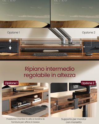 Scrivania Elettrica, 60 x 140 x (72-120) cm, Regol