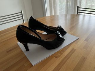 decoltè nere in pelle