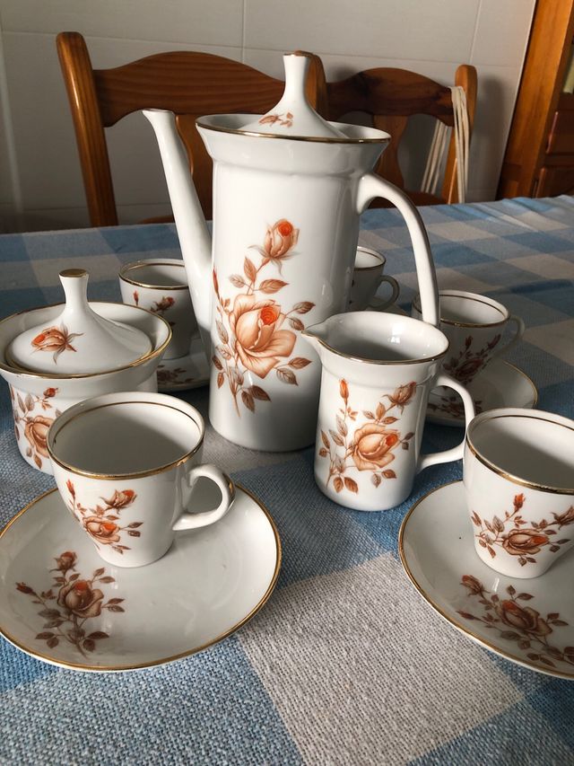 Juego de café o té floral vintage