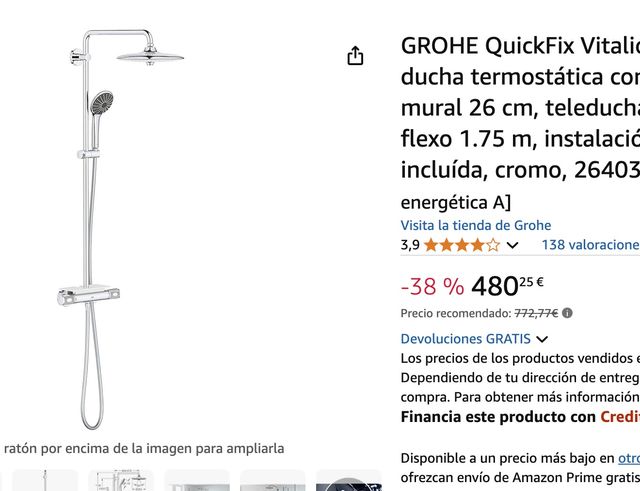 GROHE QuickFix Vitalio Joy 260, Sistema ducha