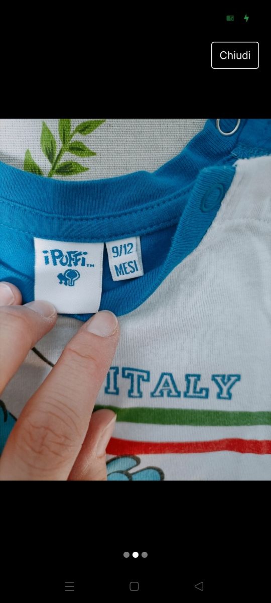 T-shirt bimbo i puffi taglia 9/12 mesi
