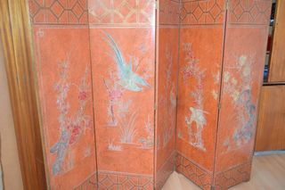 Biombo Madera Vintage Estilo  Asiático