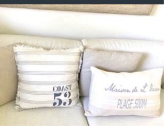 Urge! Pack de 4 cojines rayas, beige, blanco, gris