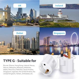 Adaptadores de enchufe para viaje de Europa -UK