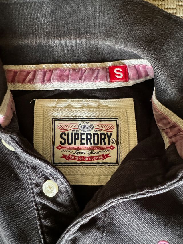Polo Superdry da uomo, taglia piccola, nera