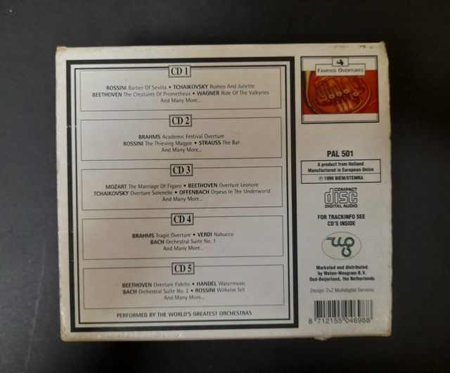 Colección música clásica 5 cds Famous Overtures