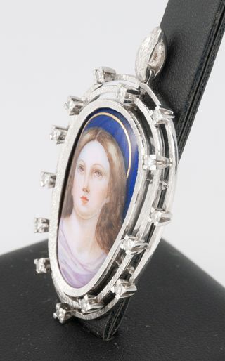 Colgante antiguo oro blanco 18k con brillantes