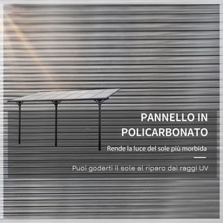 Pergola Addossata da Giardino 4.4x3m Regolabile in