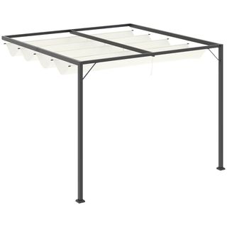 Gazebo Pergola 3x3m da Giardino in Metallo con Tet
