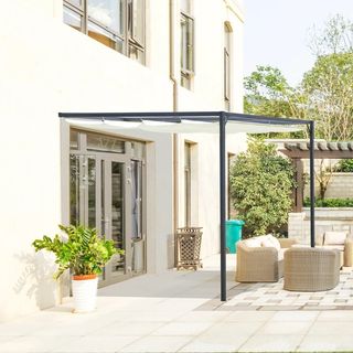 Gazebo Pergola 3x3m da Giardino in Metallo con Tet