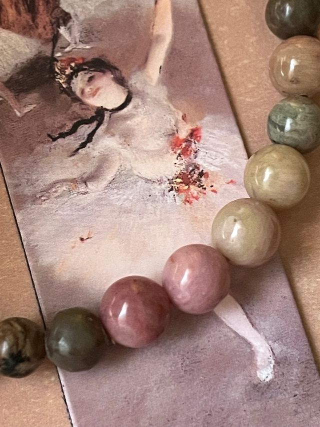 Pulsera+Marcapáginas Bailarinas de Degas,de piedra