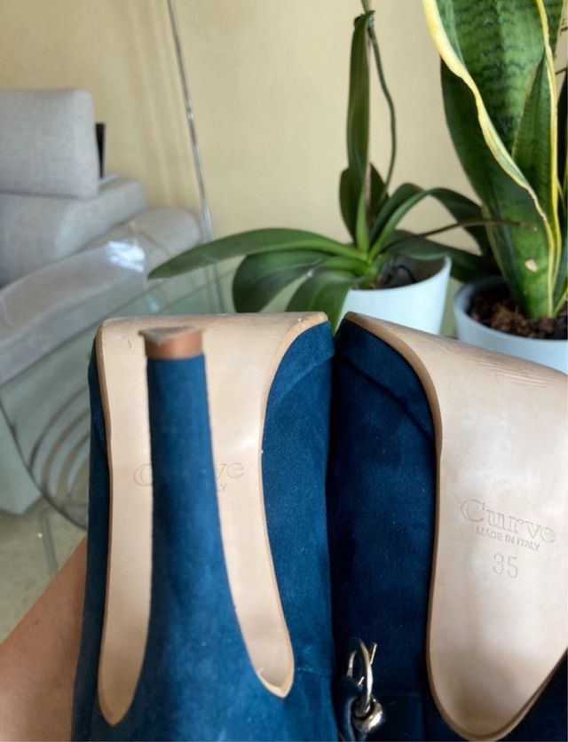 Scarpe camoscio blu n 35