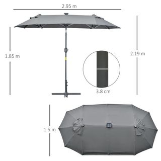 Ombrellone doppio con Base a crocee Luci Solari, 2