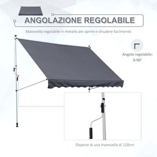 Tenda da Sole 3x1.5 m a Bracci con Manovella, Stru