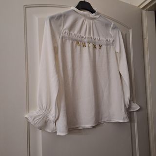 Top bimba bianco a maniche lunghe