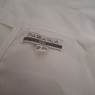 Top bimba bianco a maniche lunghe