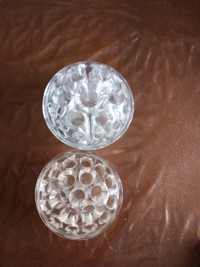 2 portafiori vintage in vetro anni 50